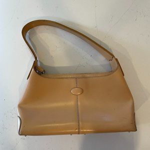 TOD'S Leather Shoulder Bag Tan